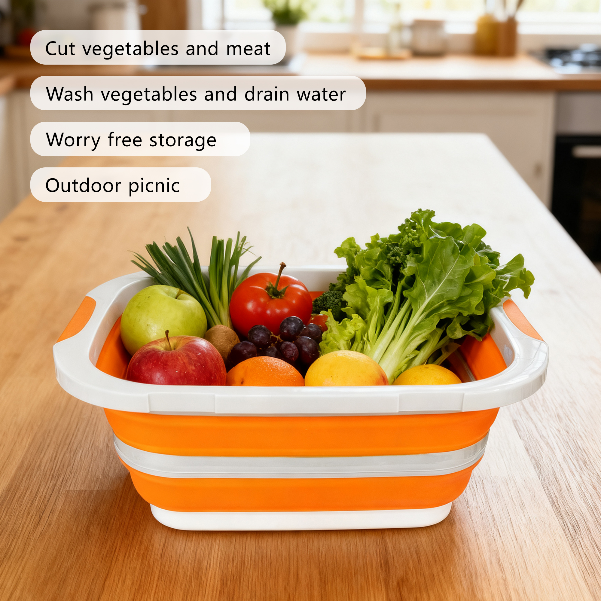 Four-latch locking lid seals food in