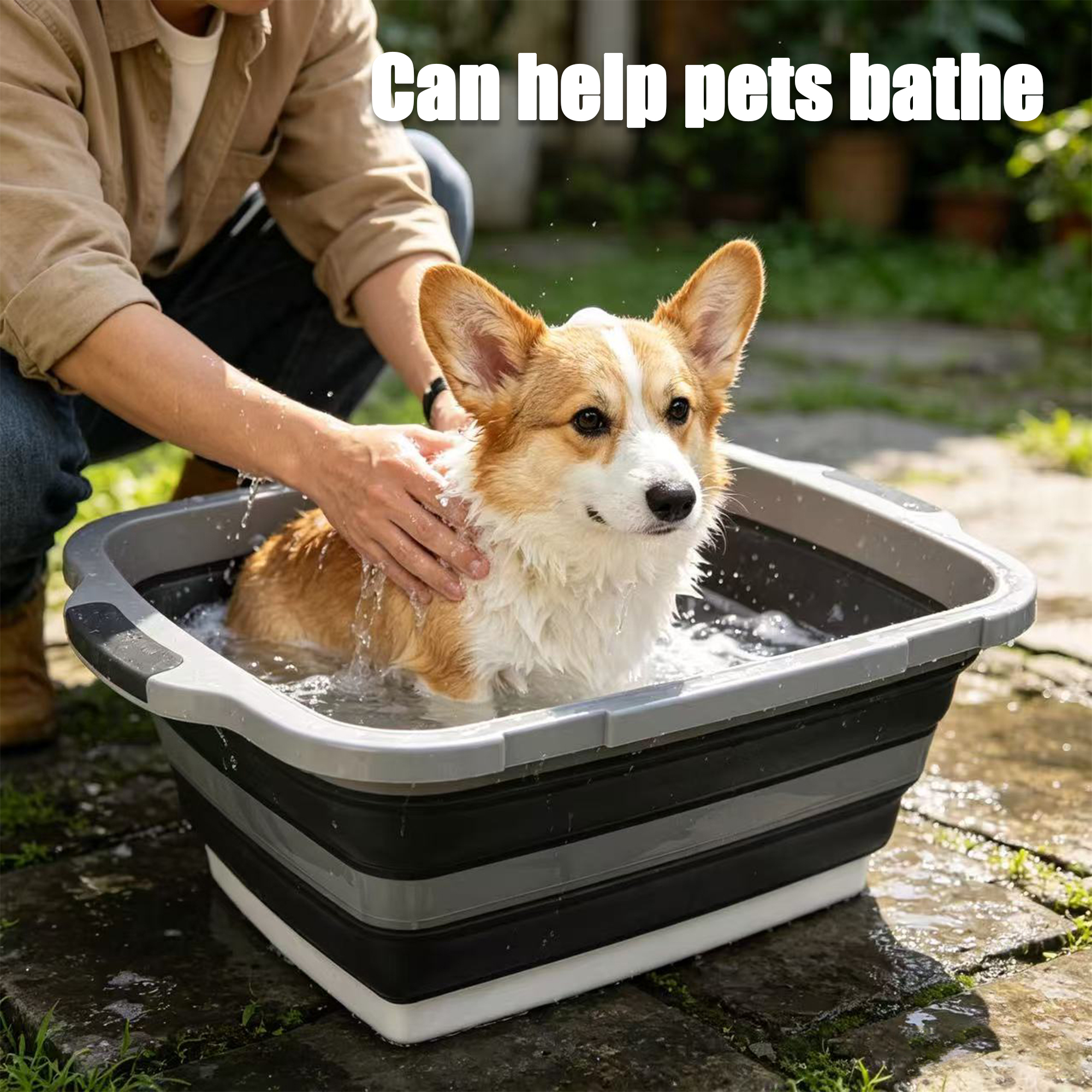 30L Foldable Multi-Purpose Basin with Sealed Lid - Black features