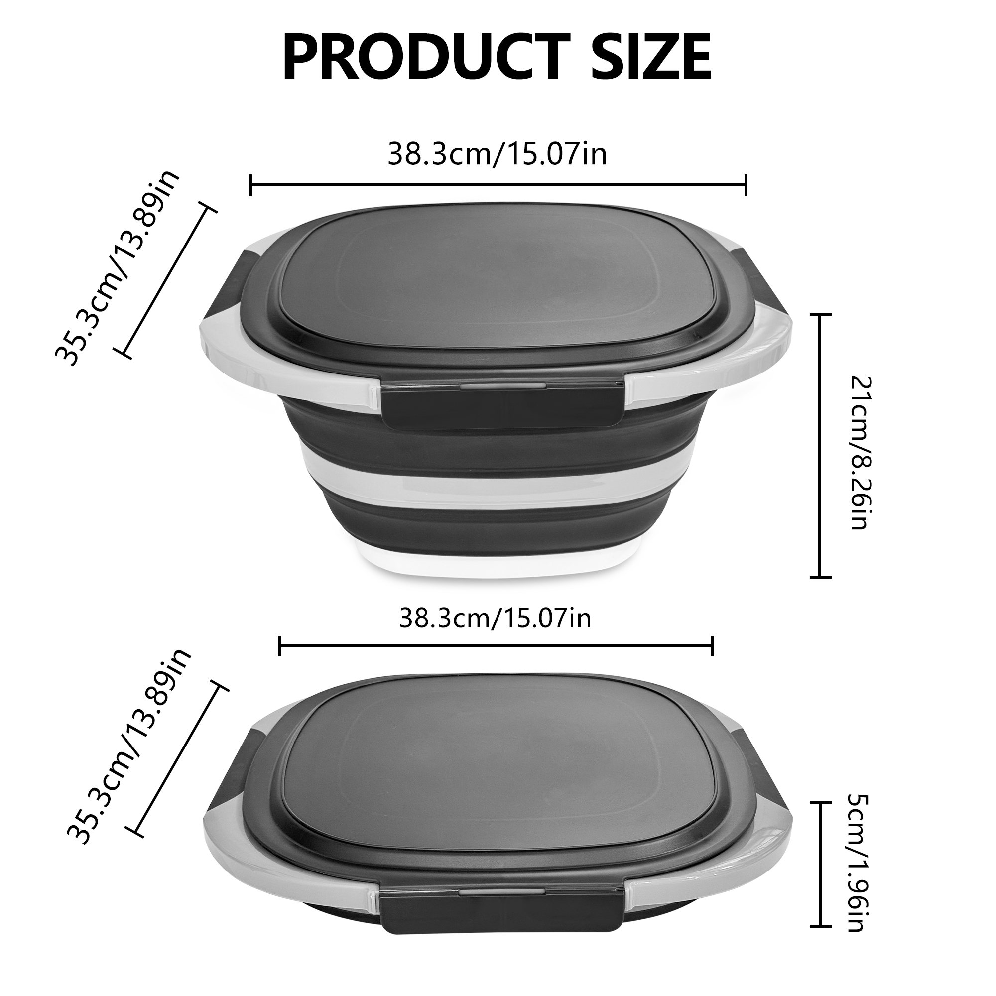 10L prep basin folded flat for storage