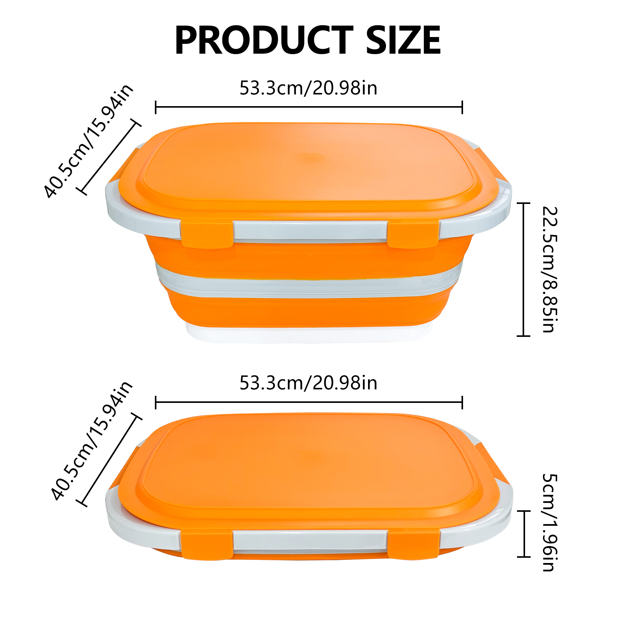 20L prep basin folded flat for storage