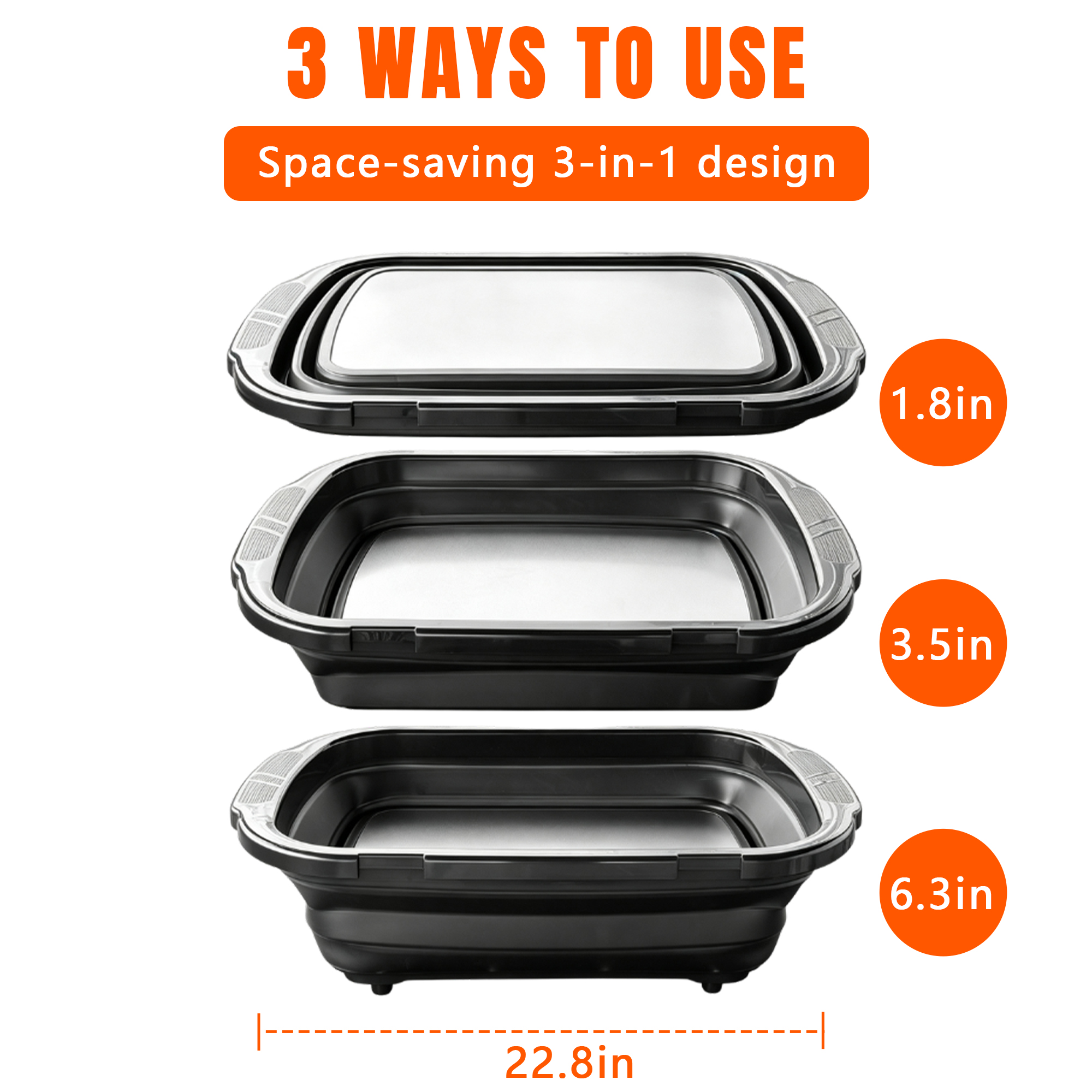 20L Foldable Stainless Steel BBQ Basket with Locking Lid in use