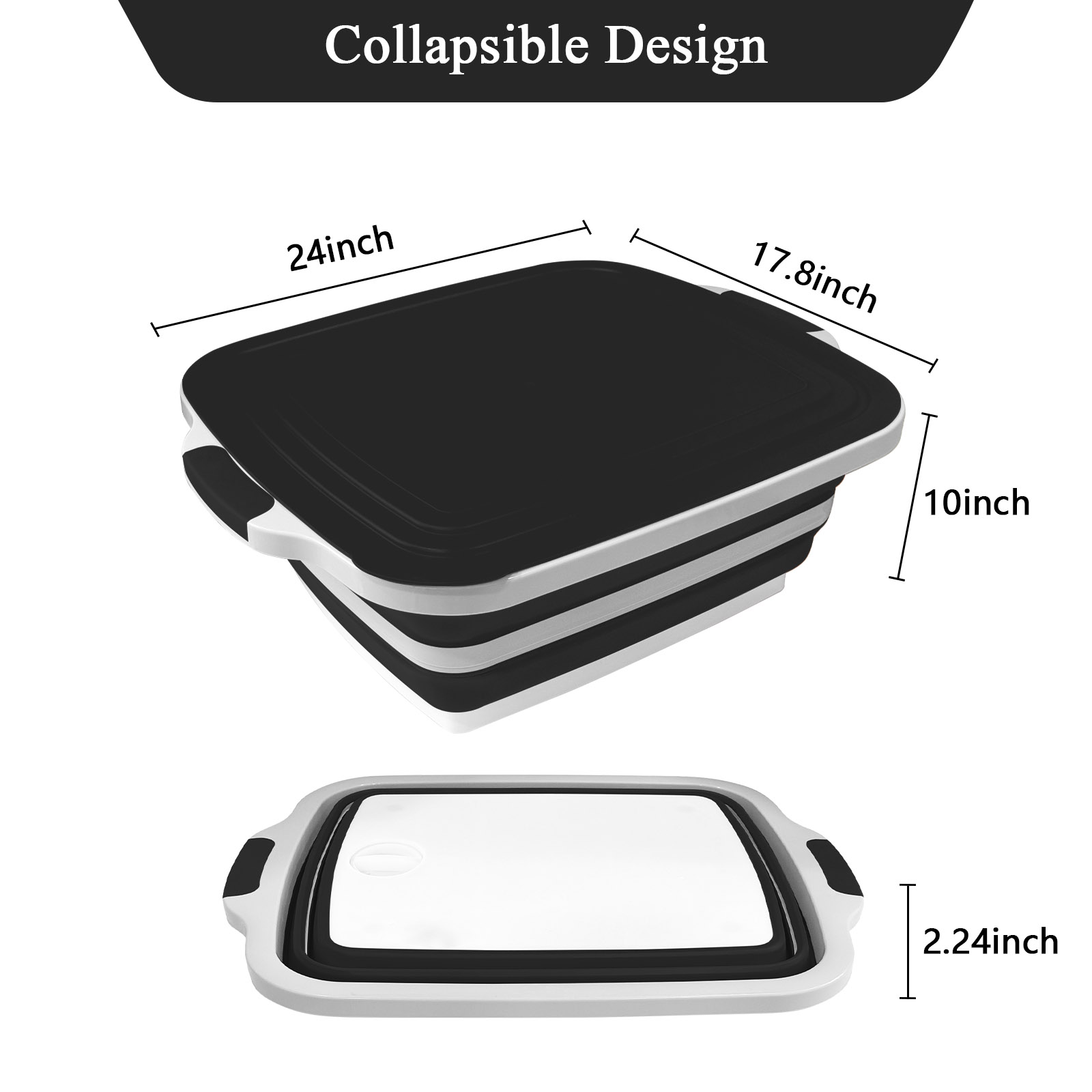 30L collapsible prep tub in use