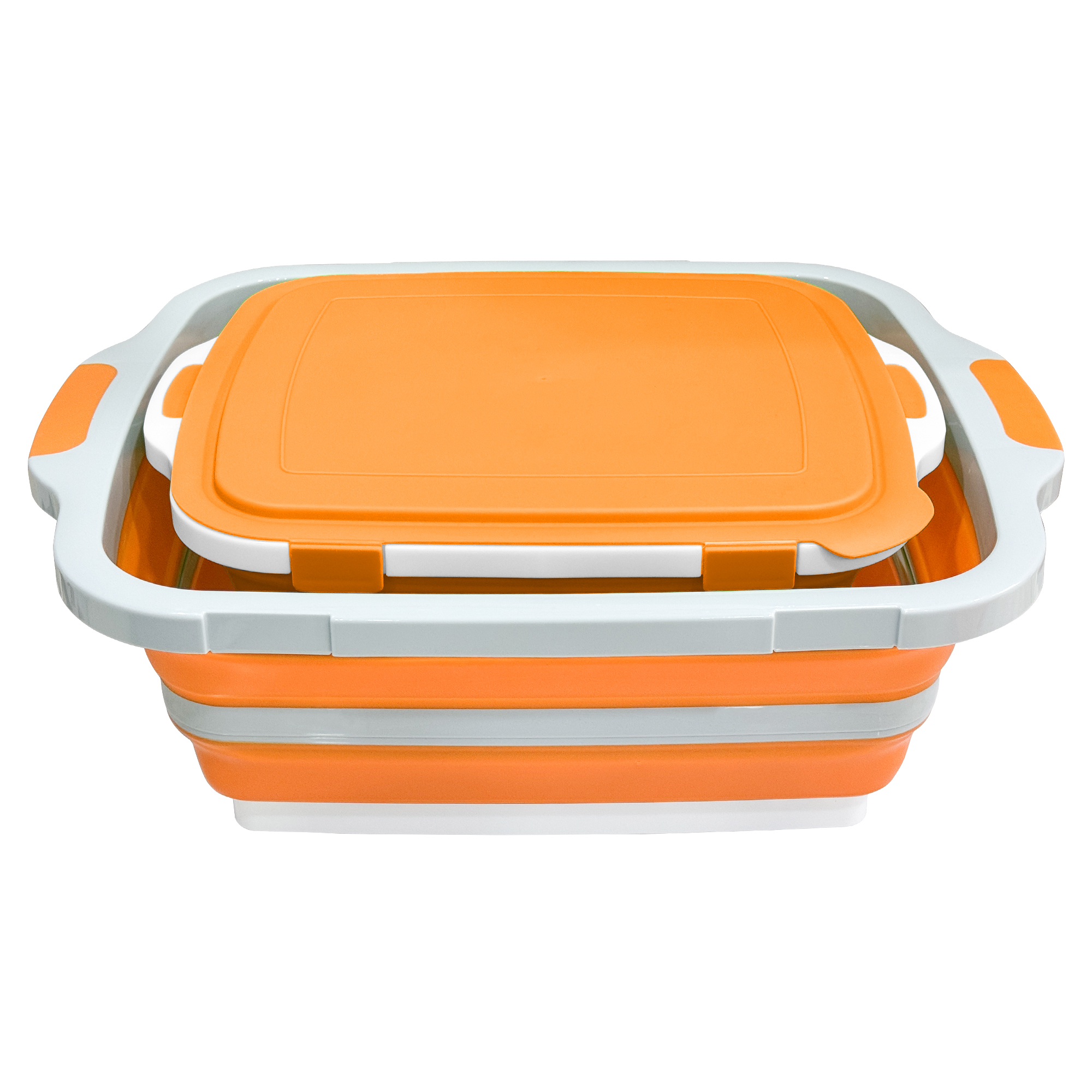 Foldable BBQ Prep Tub with Locking Lid - 8L (Orange) detail