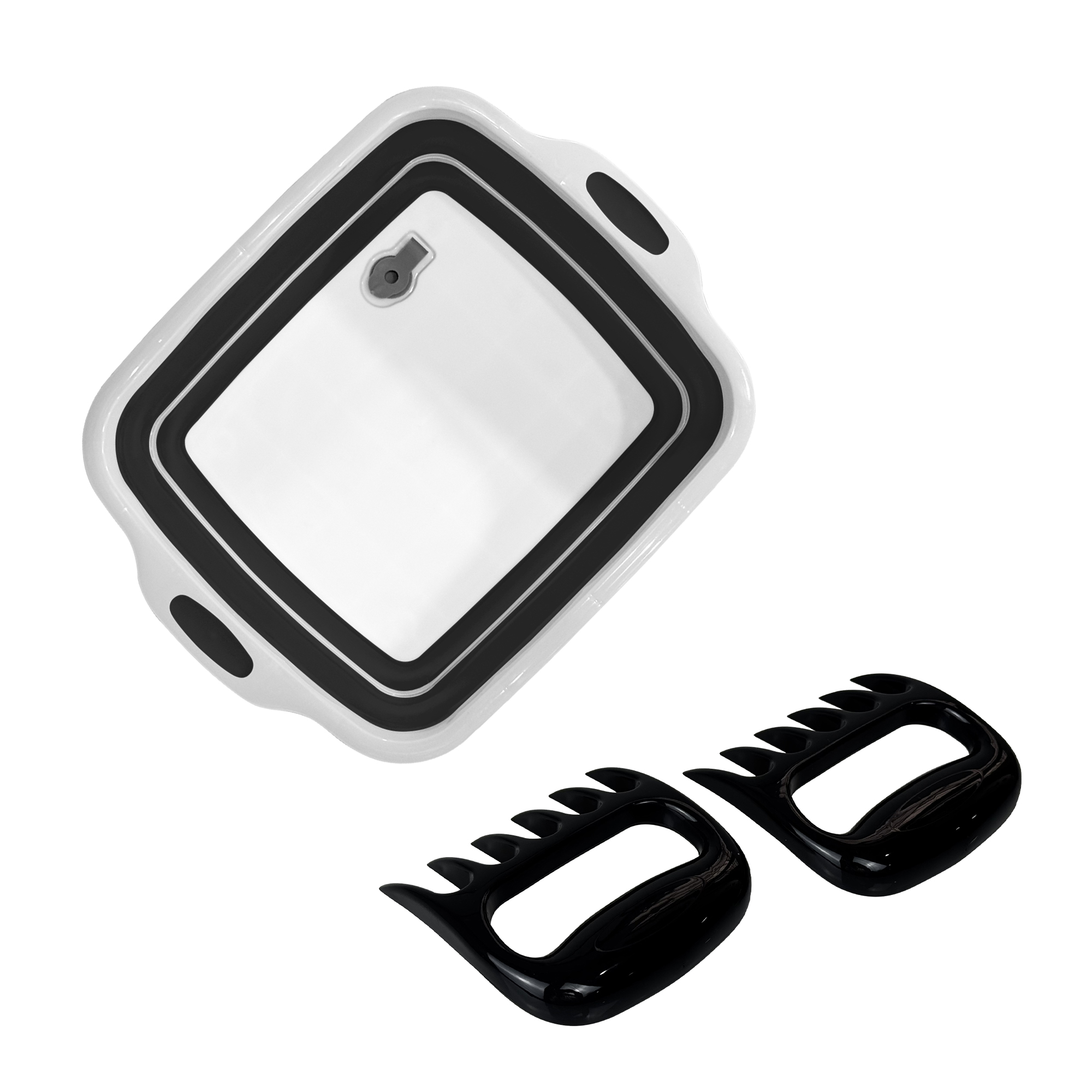 Folding 3-in-1 prep basin in use
