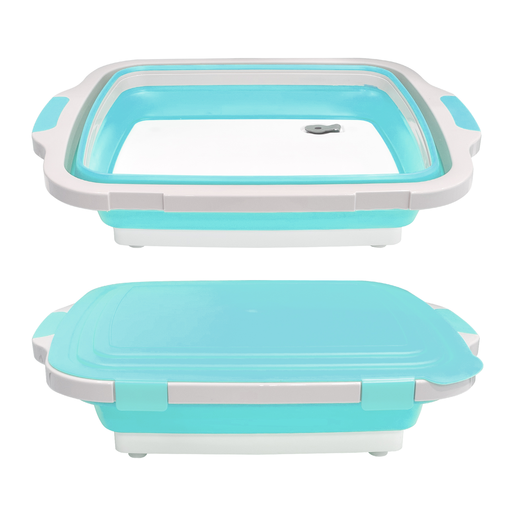 16L Foldable Prep Tub with Airtight Locking Lid - Blue detail