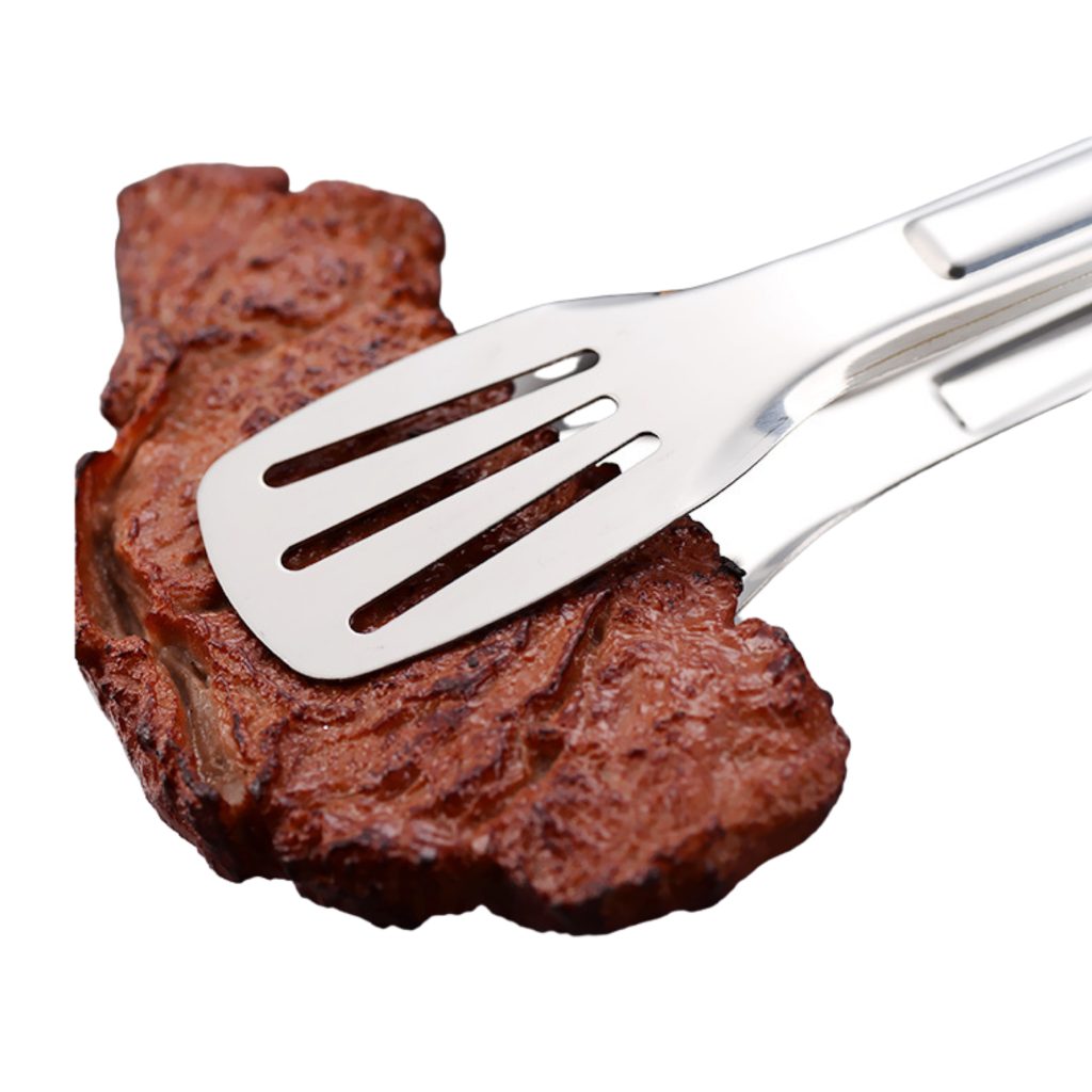 Silicone-Handle BBQ Tongs – 3-Piece Set in use
