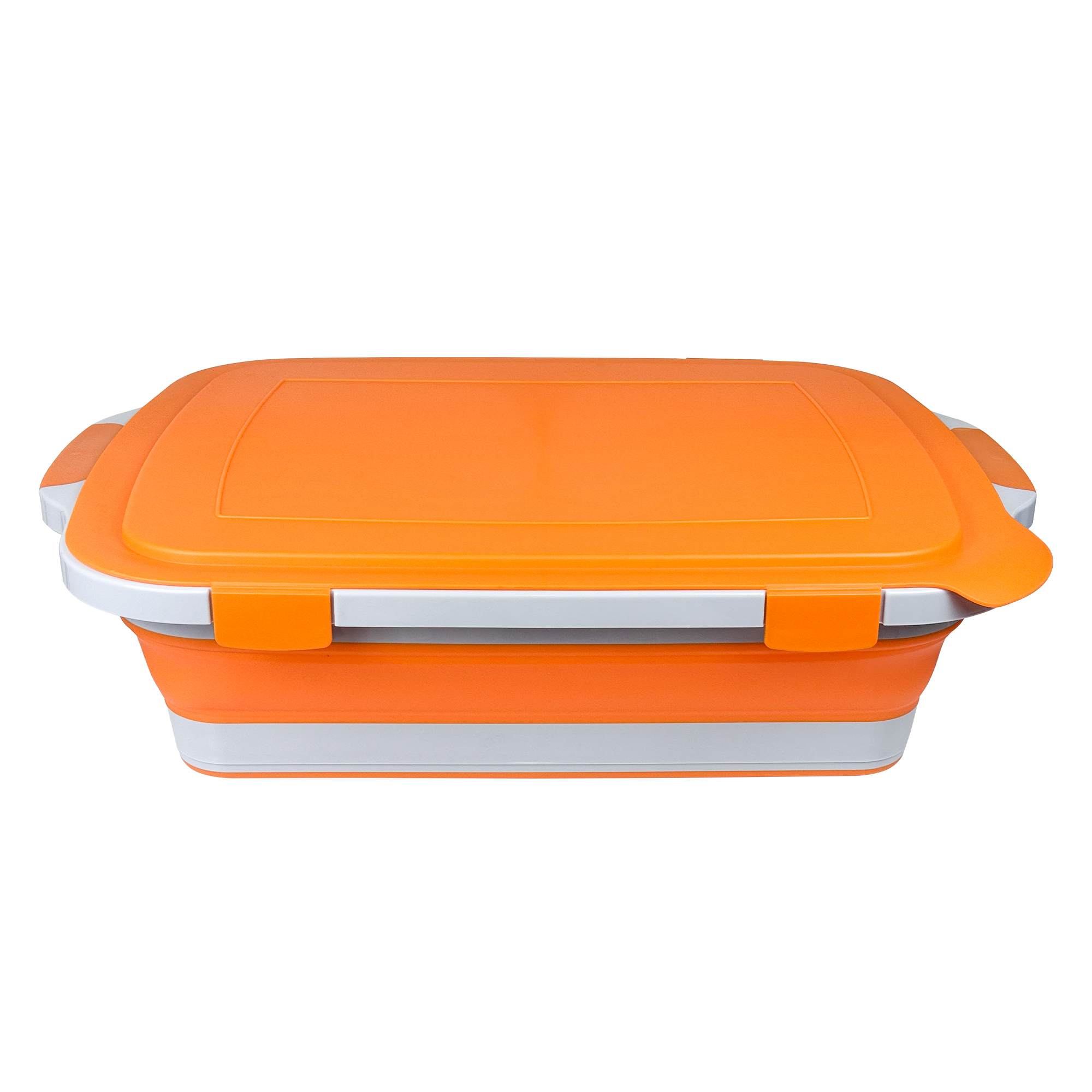 30L Foldable Multi-Purpose Basin with Sealed Lid - Orange features