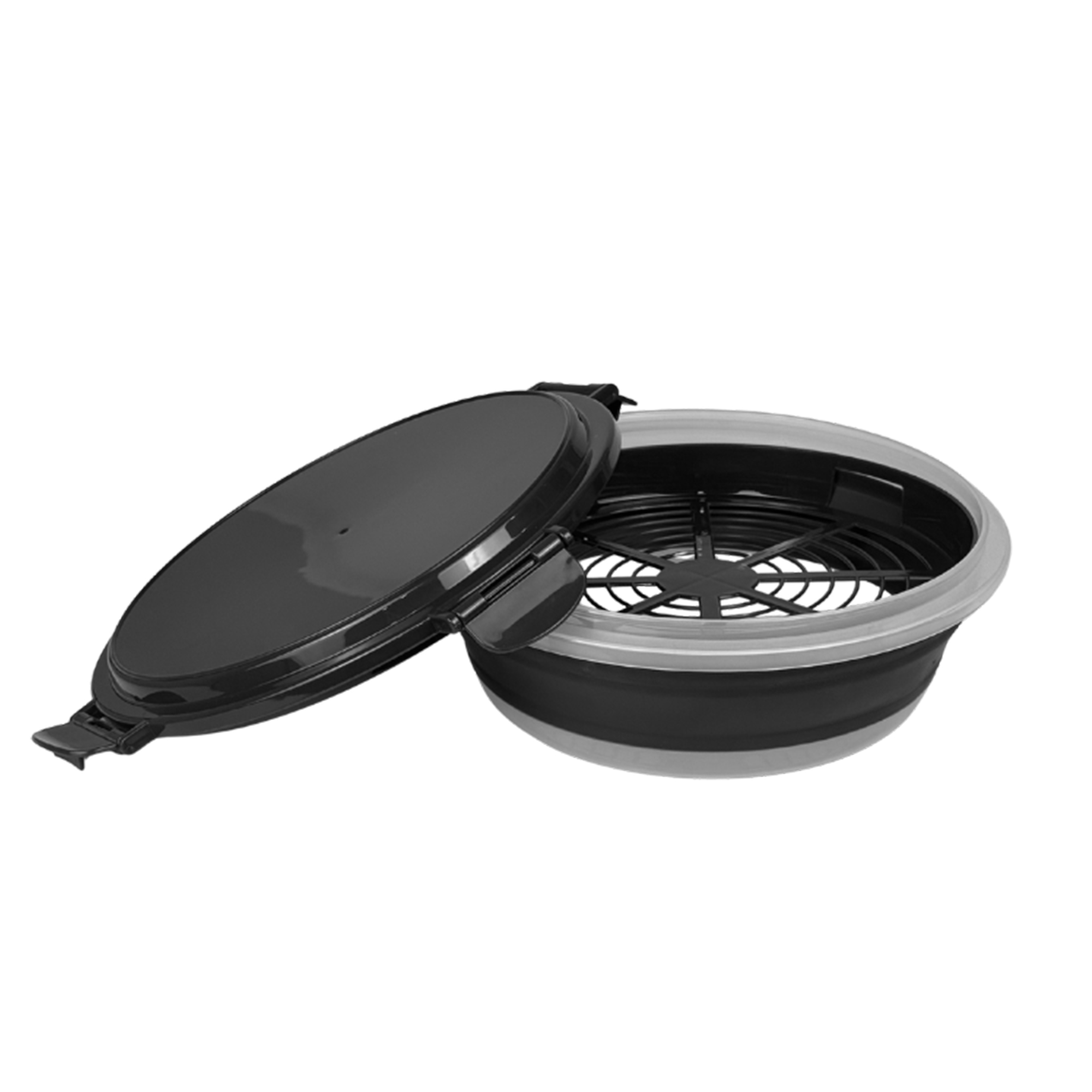 Breading bowl with sealing clips