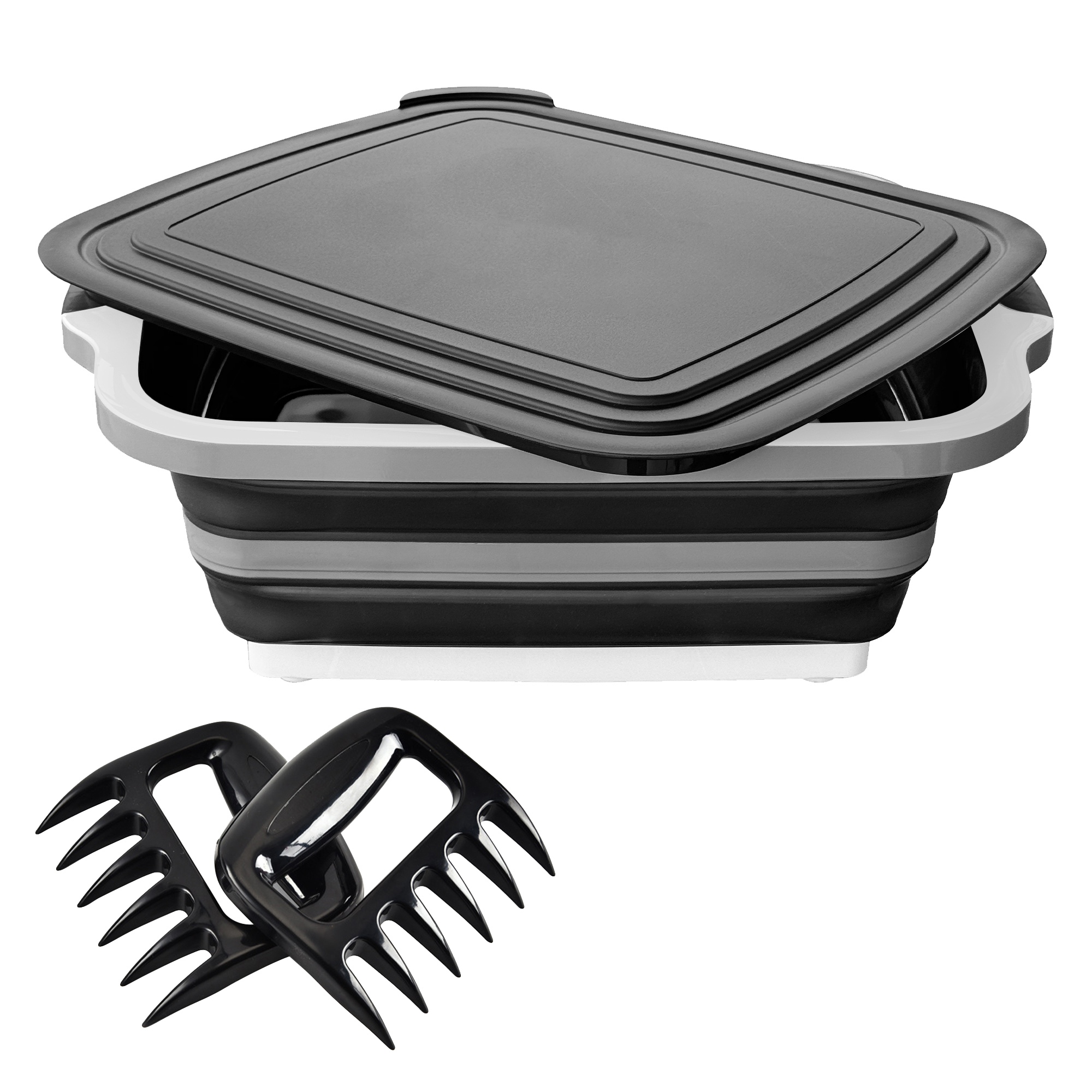 Foldable 16L wash basin for camping in black