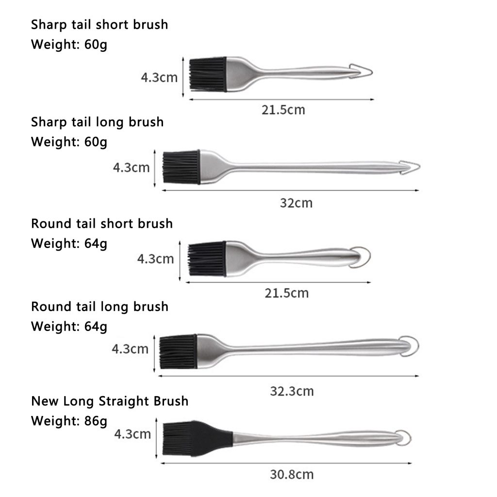 Silicone Basting Brush Set – 5-Piece Stainless in use