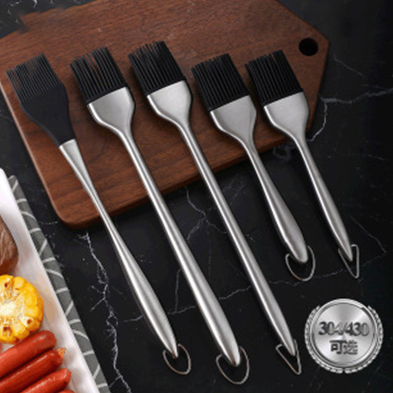 Silicone Basting Brush Set – 5-Piece Stainless in use