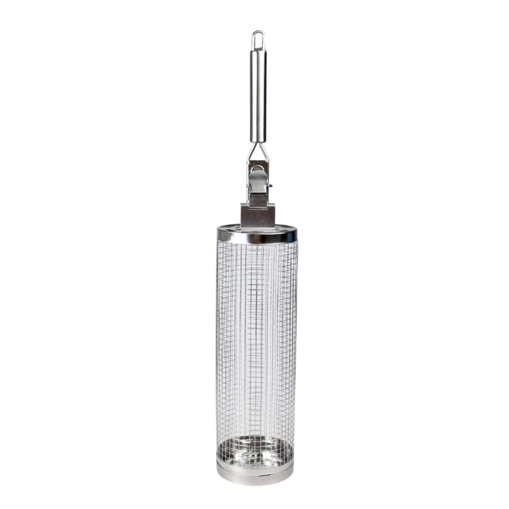 Panier de grill rotatif – poignées en inox
