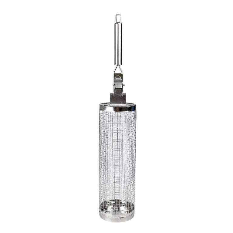 Panier de grill rotatif – poignées en inox
