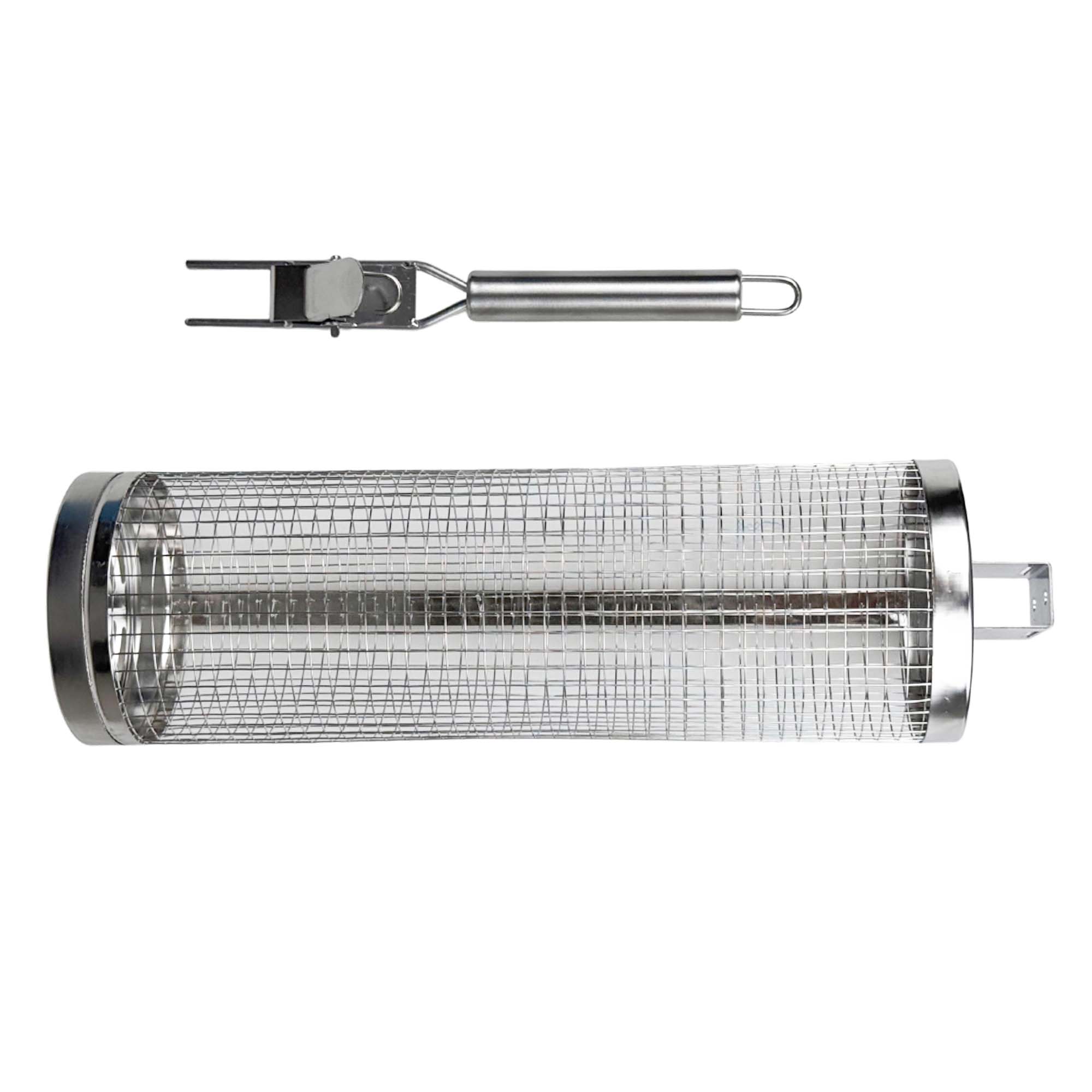 Panier de grill rotatif – poignées en inox
