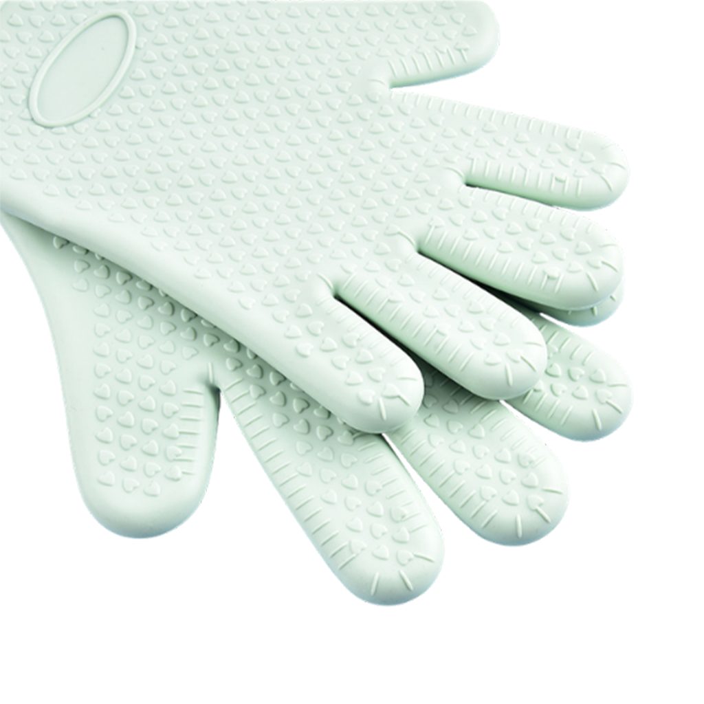 Silicone Grill Gloves with Anti-Slip Texture in use