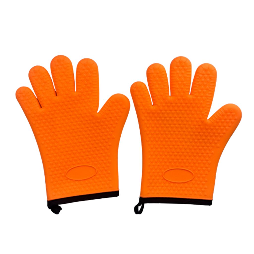 Gants BBQ en silicone – doublure coton, résistants à la chaleur