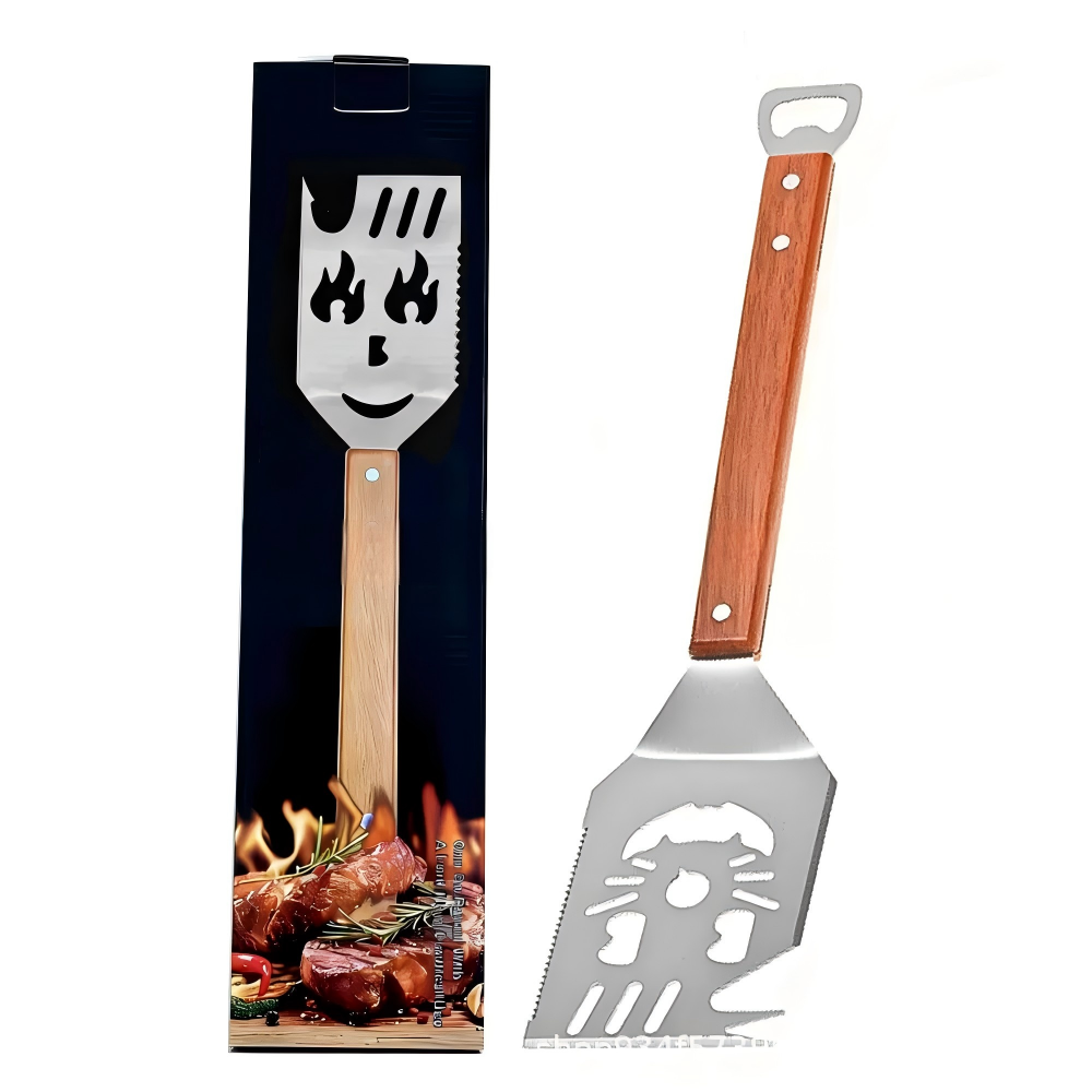 BBQ Spatula Set with Bottle Opener – Wood Handles specifications