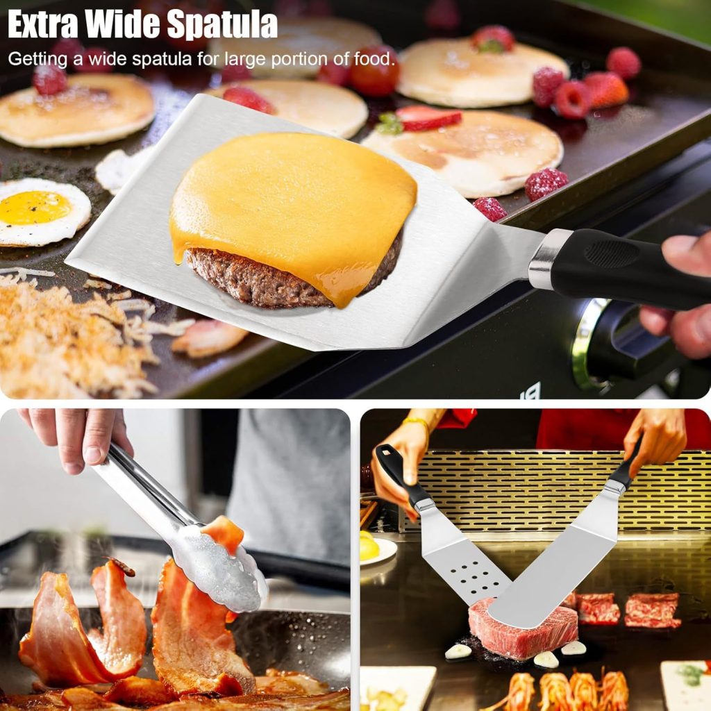 15-Piece BBQ Grill Tool Set with Carry Bag in use