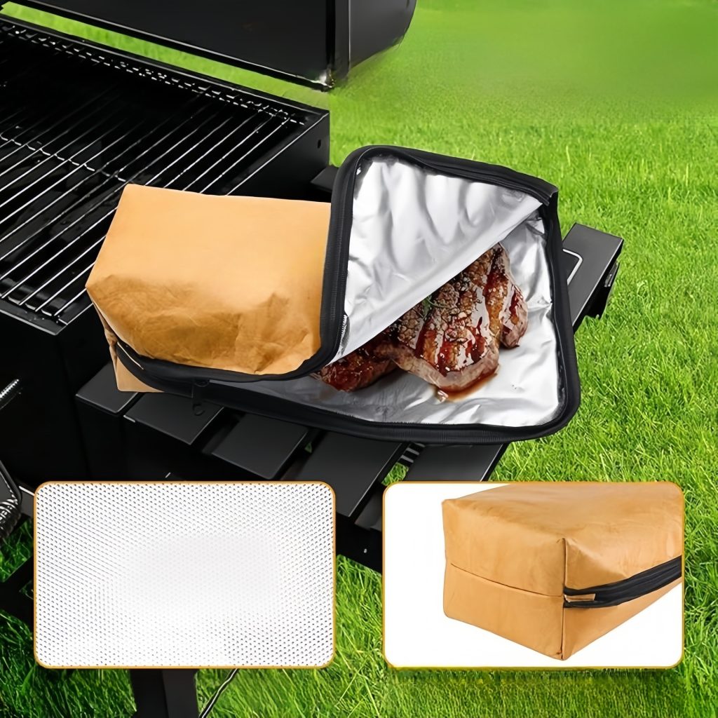 BBQ Resting Blanket with 5-Layer Insulation in use