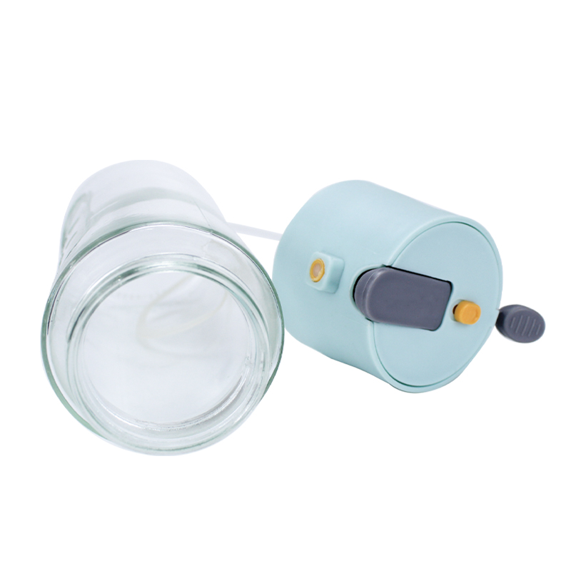2-in-1 Oil Sprayer & Dispenser with Gravity Lid – Blue in use