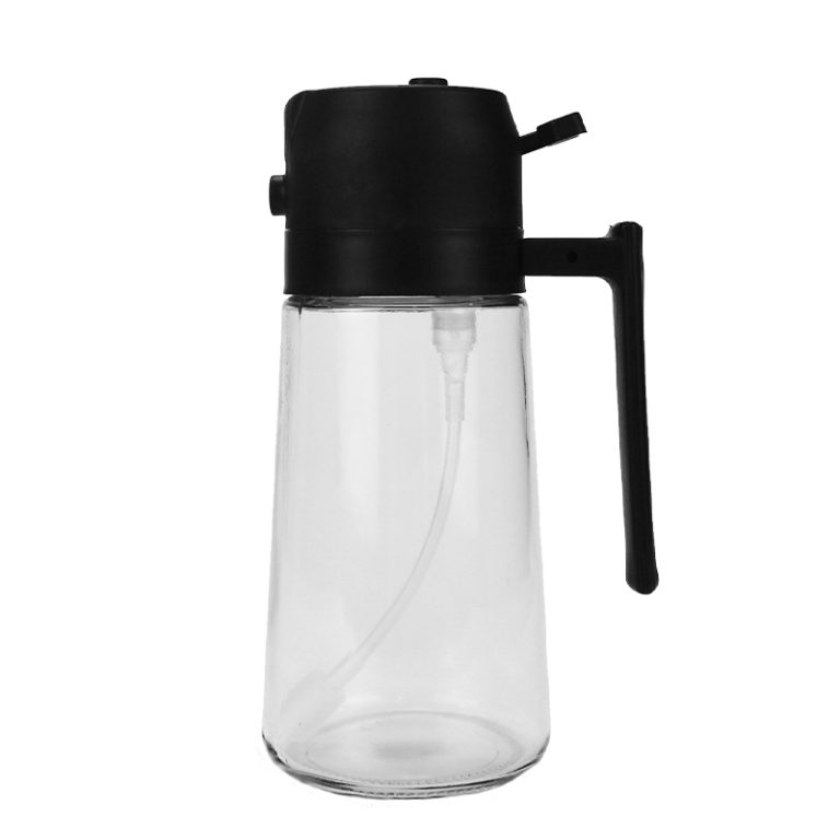 2-in-1 Oil Sprayer & Dispenser with Gravity Lid – Black