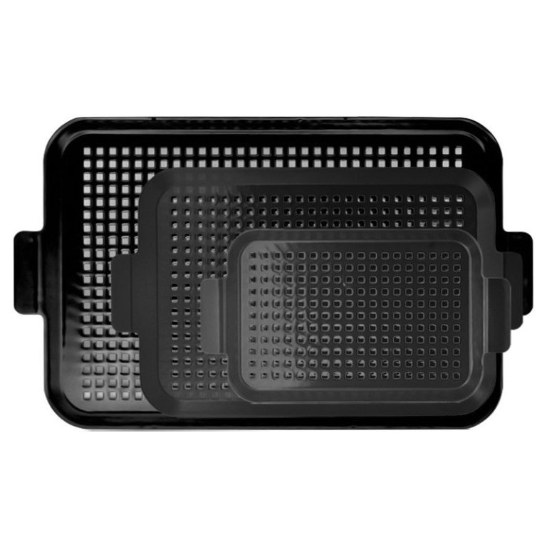 Enamel Mesh BBQ Grill Tray – 2-Piece Set