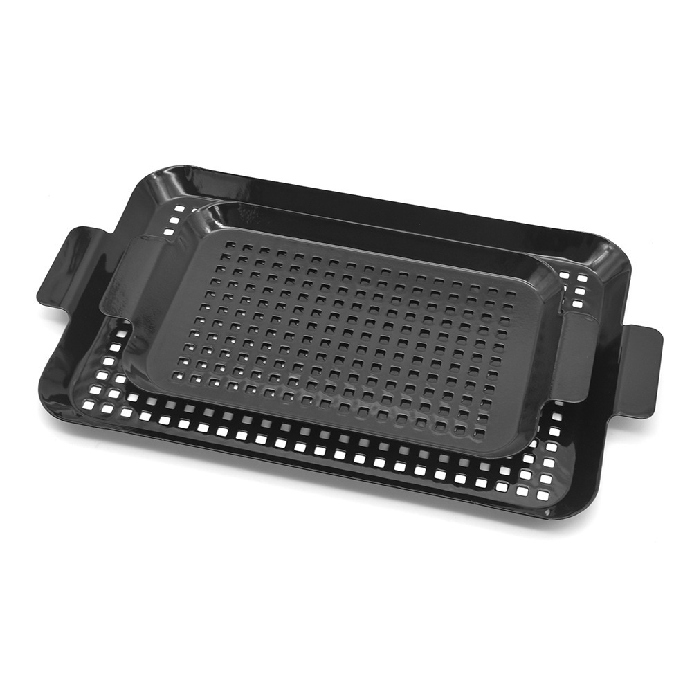 Enamel Mesh BBQ Grill Tray – 2-Piece Set