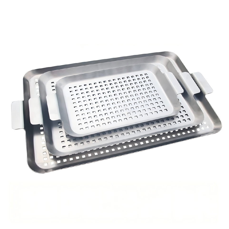 Plaque de grill drainante en inox – 3 tailles