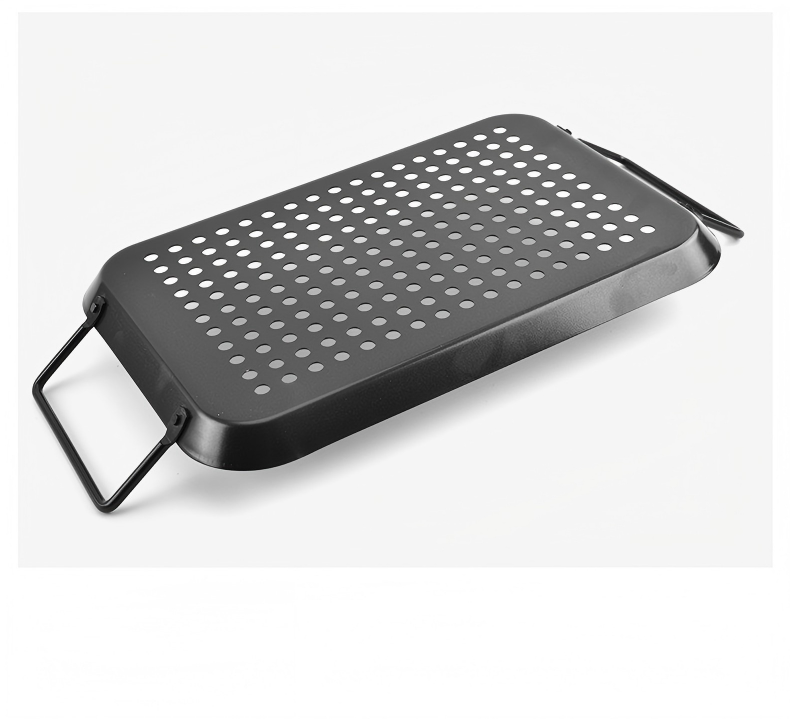 Stainless Oil Drain Tray – 38 cm in use