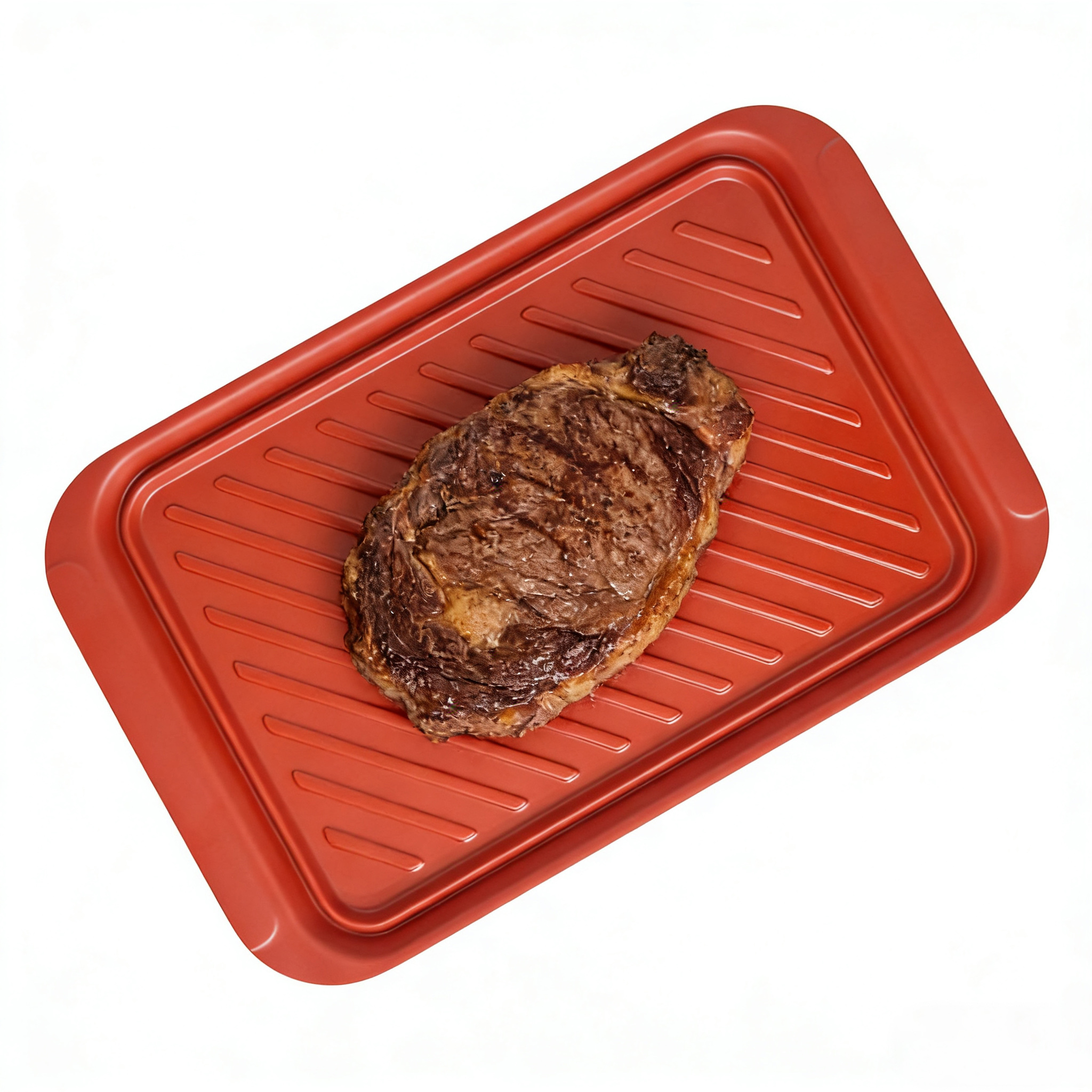 Heat-Resistant Enamel BBQ Tray – Red Diagonal