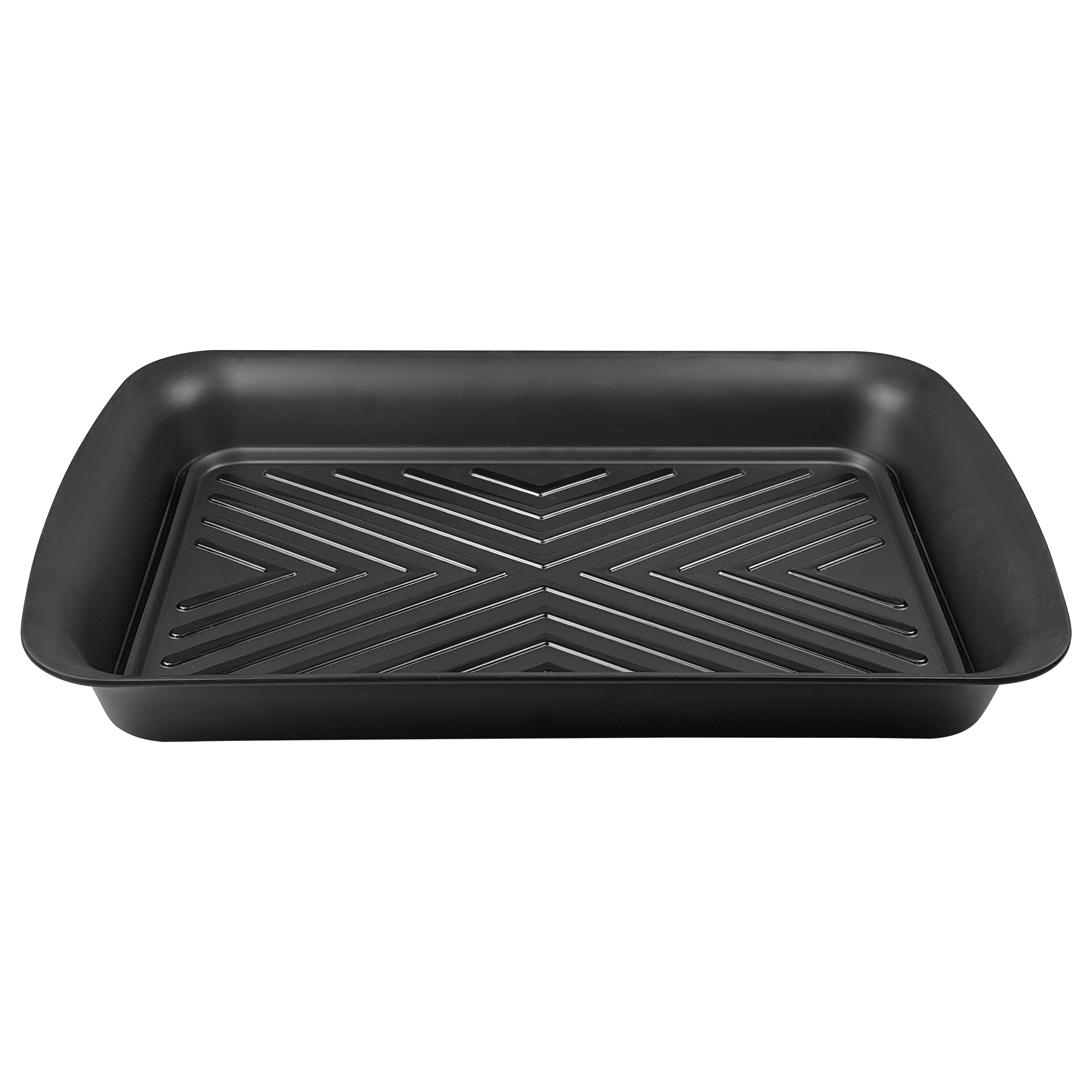 Heat-Resistant Enamel BBQ Tray – Black Diagonal