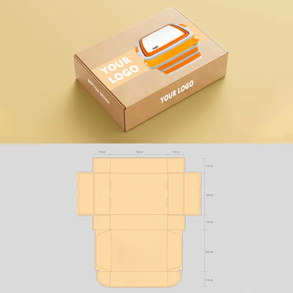 16L Collapsible Prep Box – Cutting Board, Wash Basin & Colander in One (Orange) in use