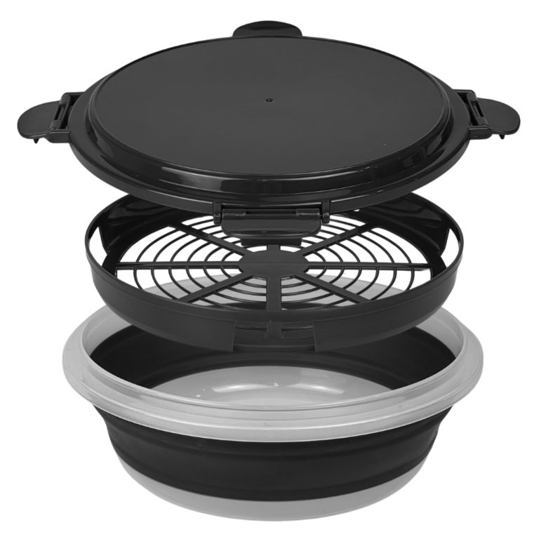 Collapsible Breading Bowl with Sealing Clips – Black