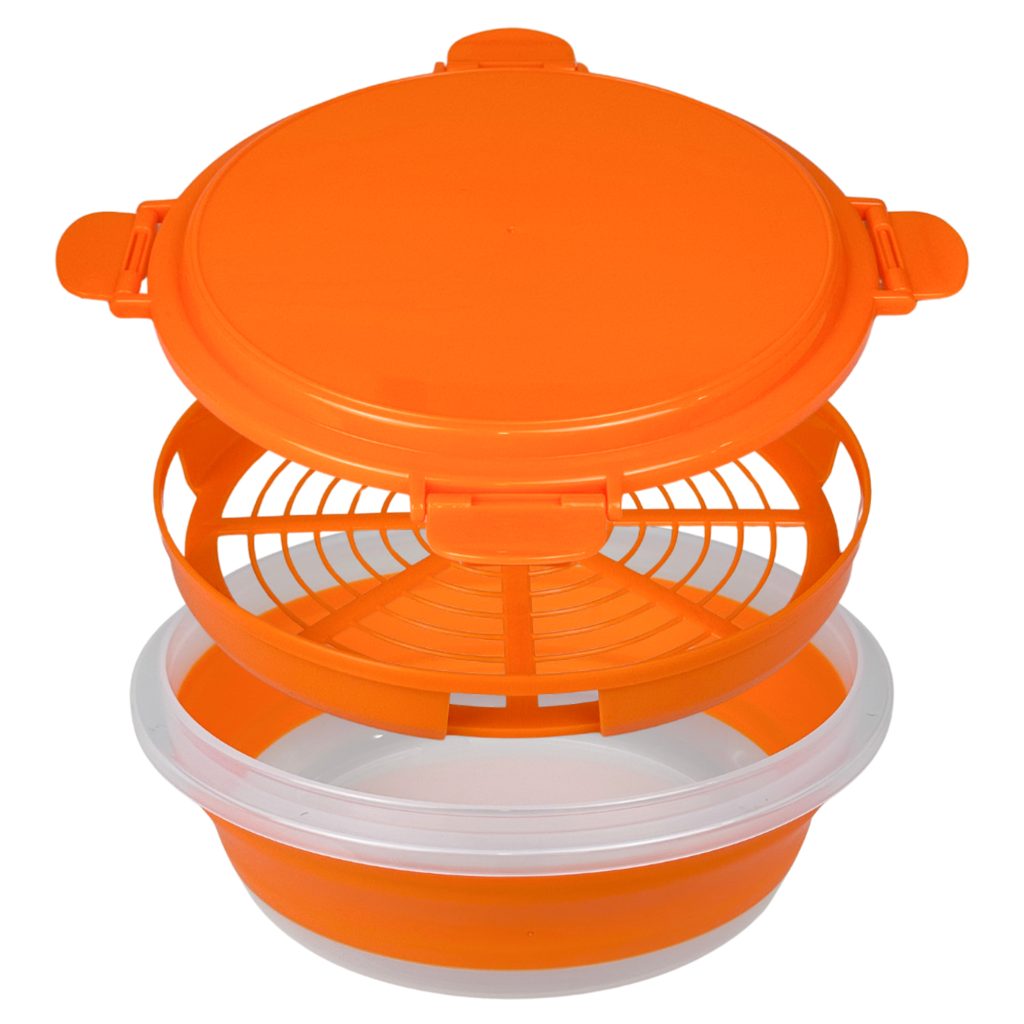 Collapsible Breading Bowl with Leak-Proof Buckle Lid