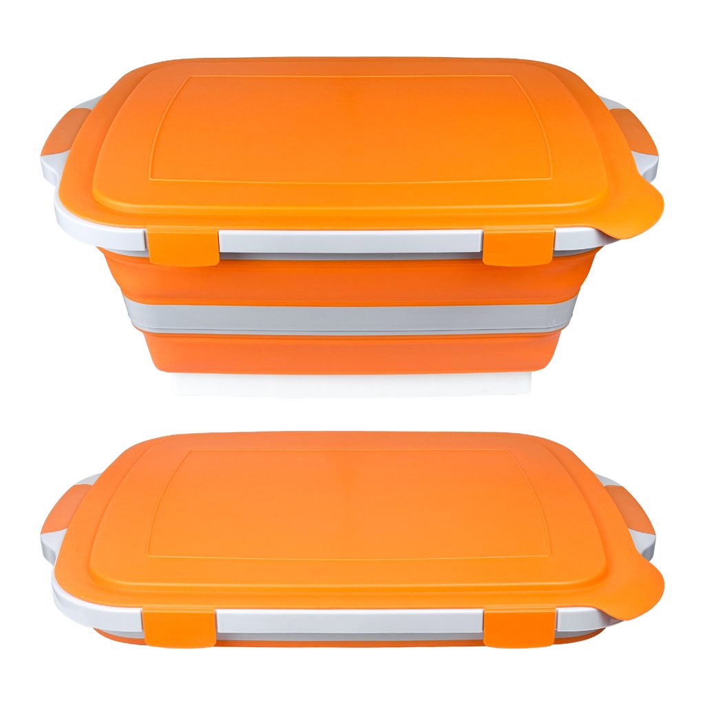 30L Foldable Multi-Purpose Basin with Sealed Lid – Orange