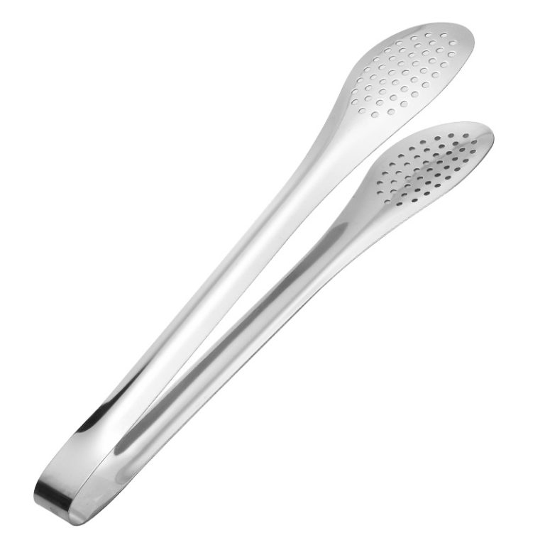 Pince BBQ en inox avec trous d'égouttage – 5 tailles