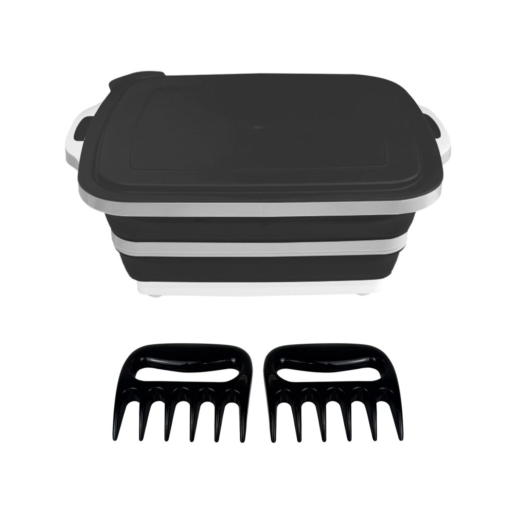 Folding 3-in-1 Prep Basin – Cutting Board, Wash Basin & Grill Tray (Black)