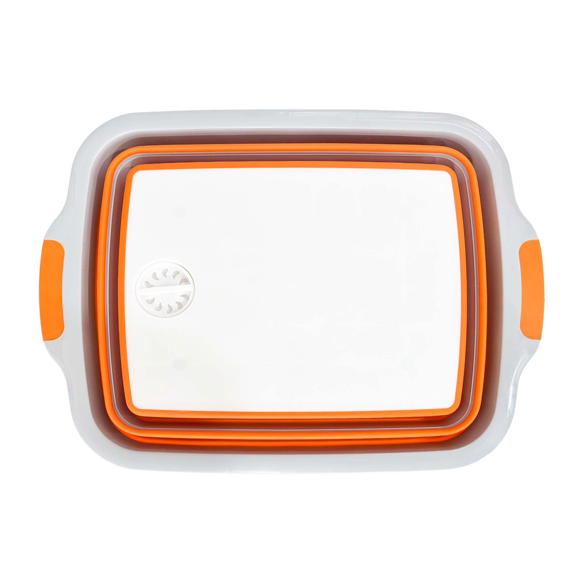 30L Collapsible Prep Tub for Kitchen, Picnic & Camping (Orange)