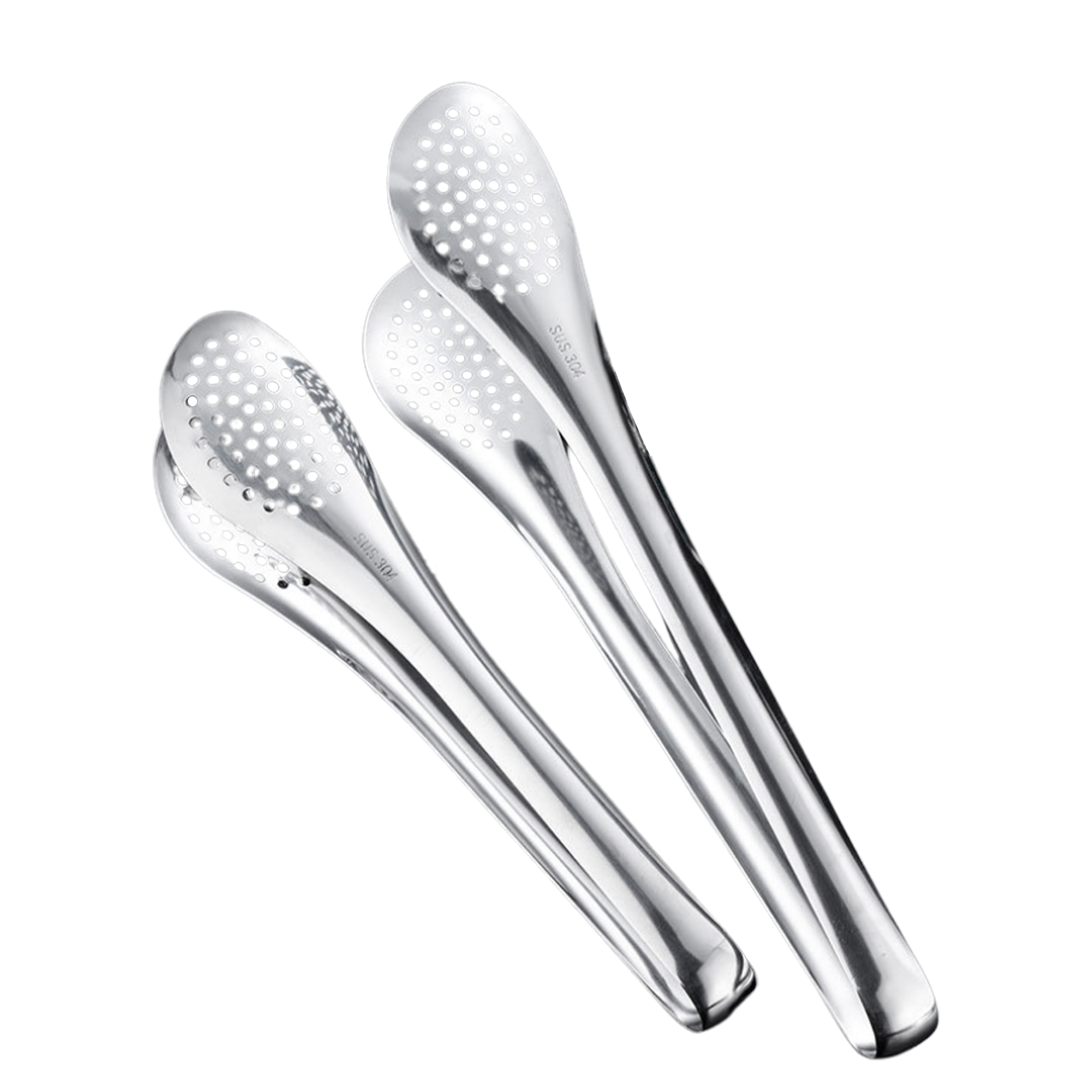 Stainless BBQ Tongs with Drainage Holes – 5 Sizes