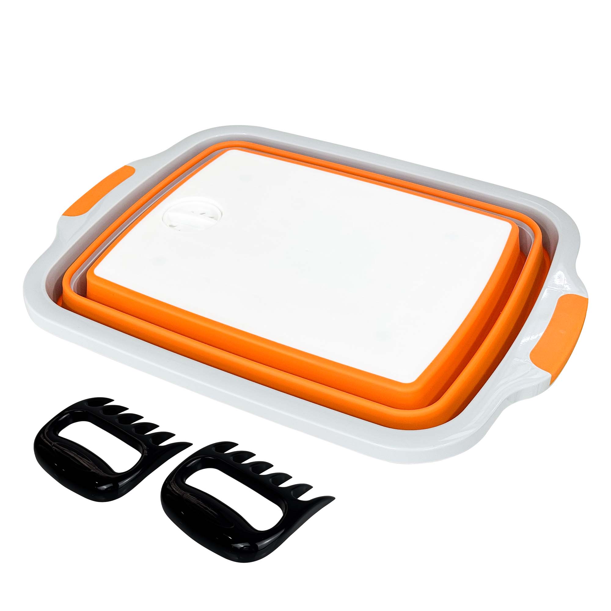 30L Faltbare Vorbereitungs- und Servierwanne mit Fleischkrallen (Orange)