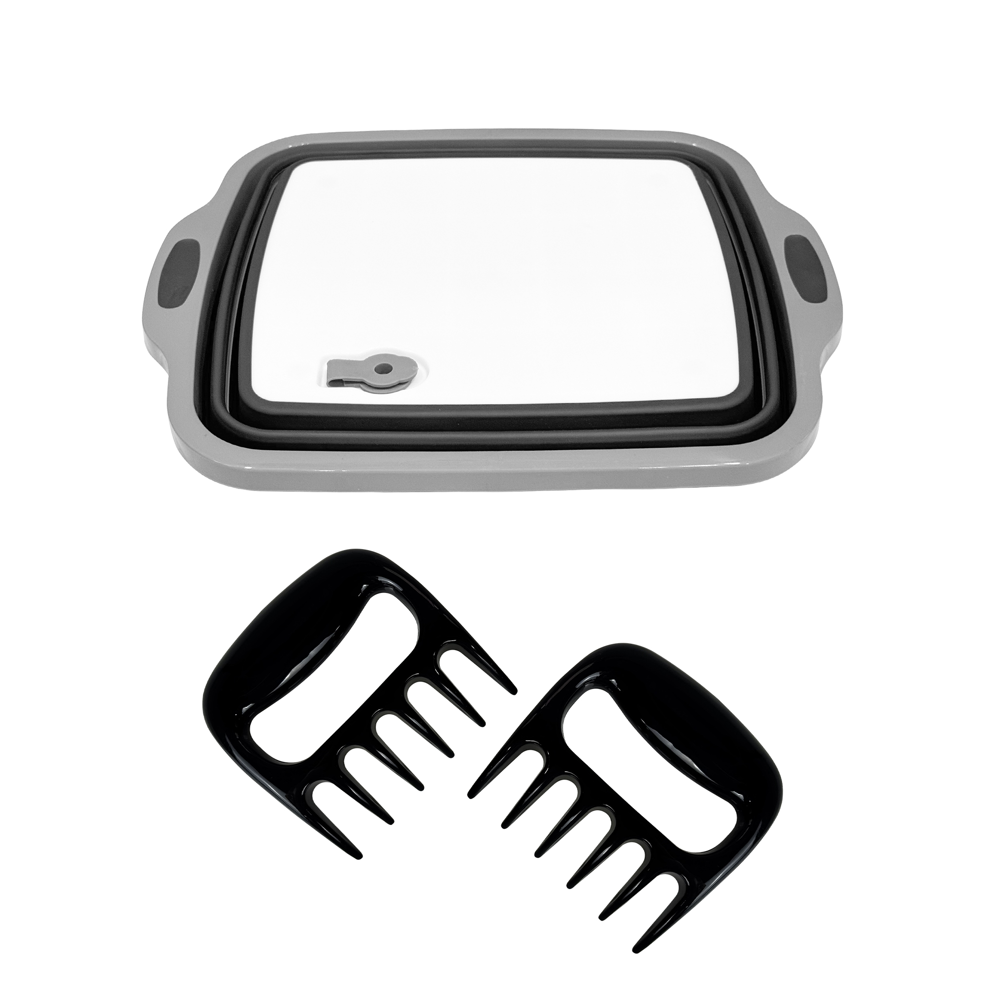 Folding 3-in-1 Prep Basin – Cutting Board, Wash Basin & Grill Tray (Black)