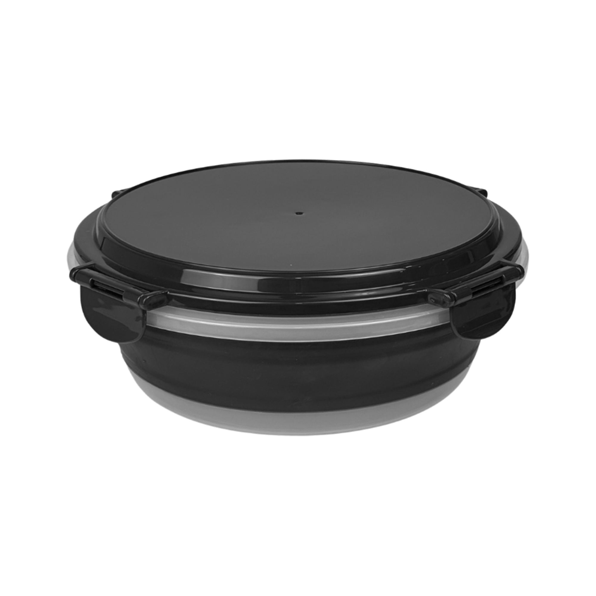 Collapsible Breading Bowl with Sealing Clips – Black