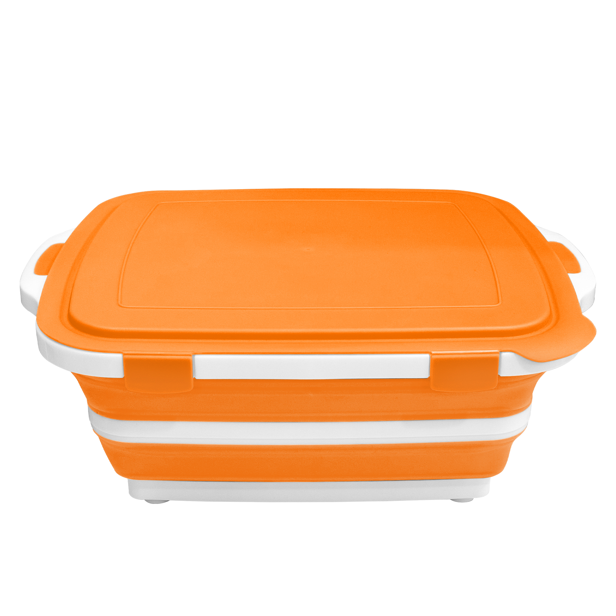 Foldable BBQ Prep Tub with Locking Lid – 8L (Orange)