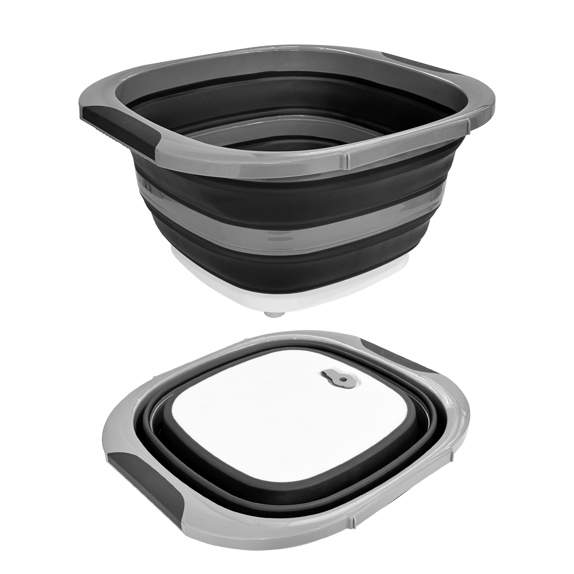 Foldable 10L Prep Basin with Sealed Lid – Black