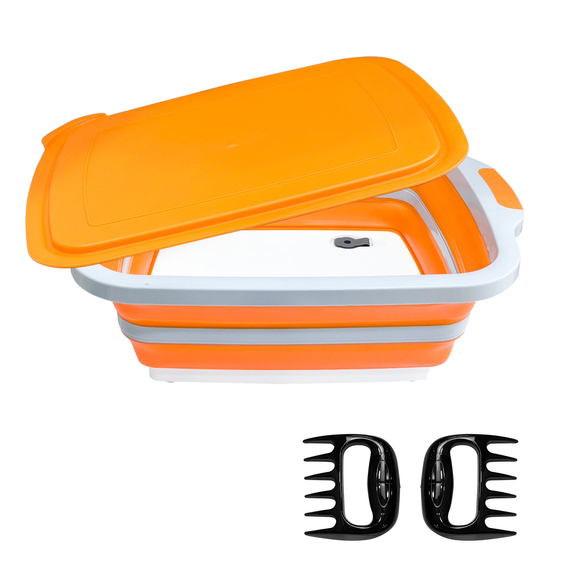 16L Faltbare Vorbereitungswanne mit Fleischkrallen (Orange)