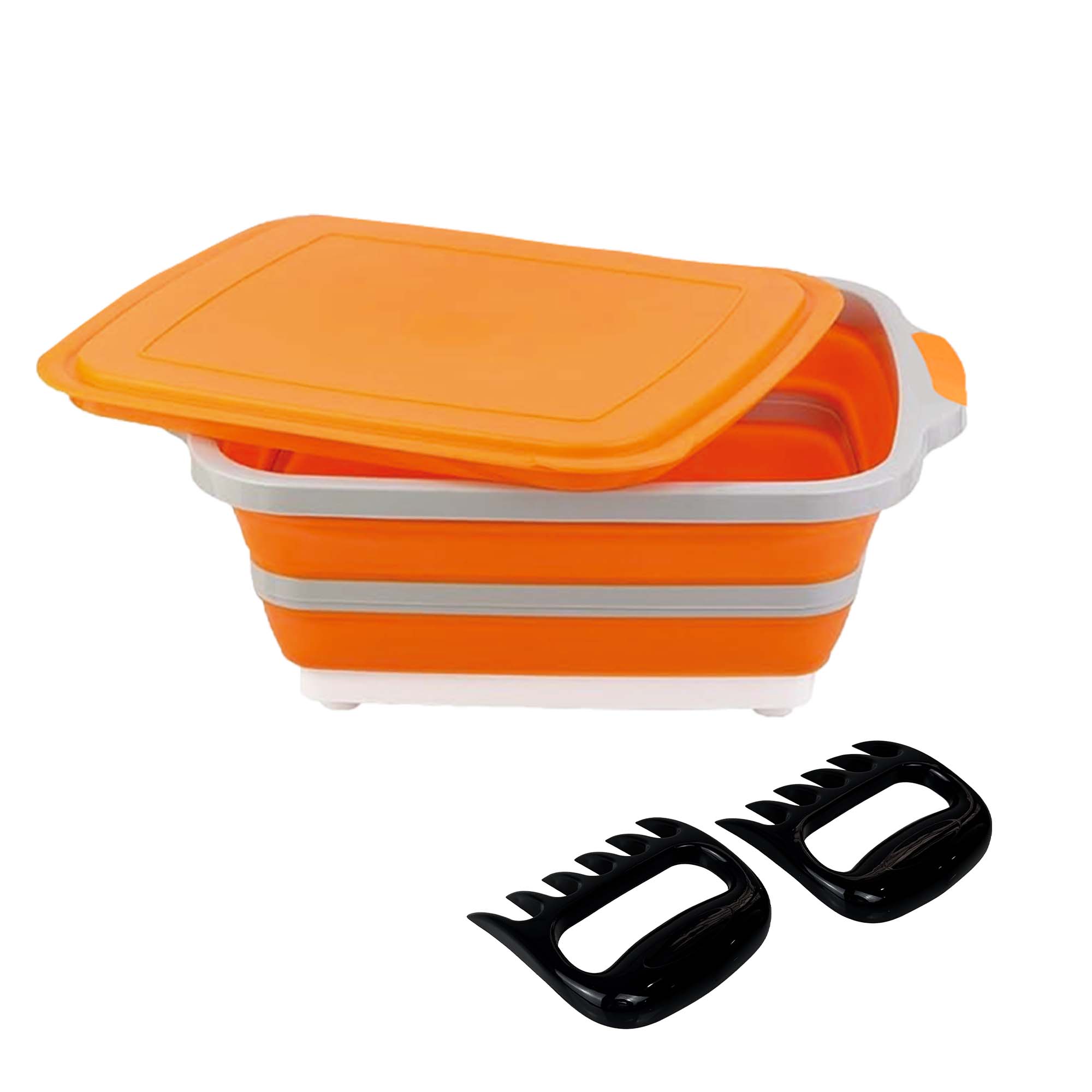 16L Faltbare Vorbereitungswanne mit Fleischkrallen (Orange)