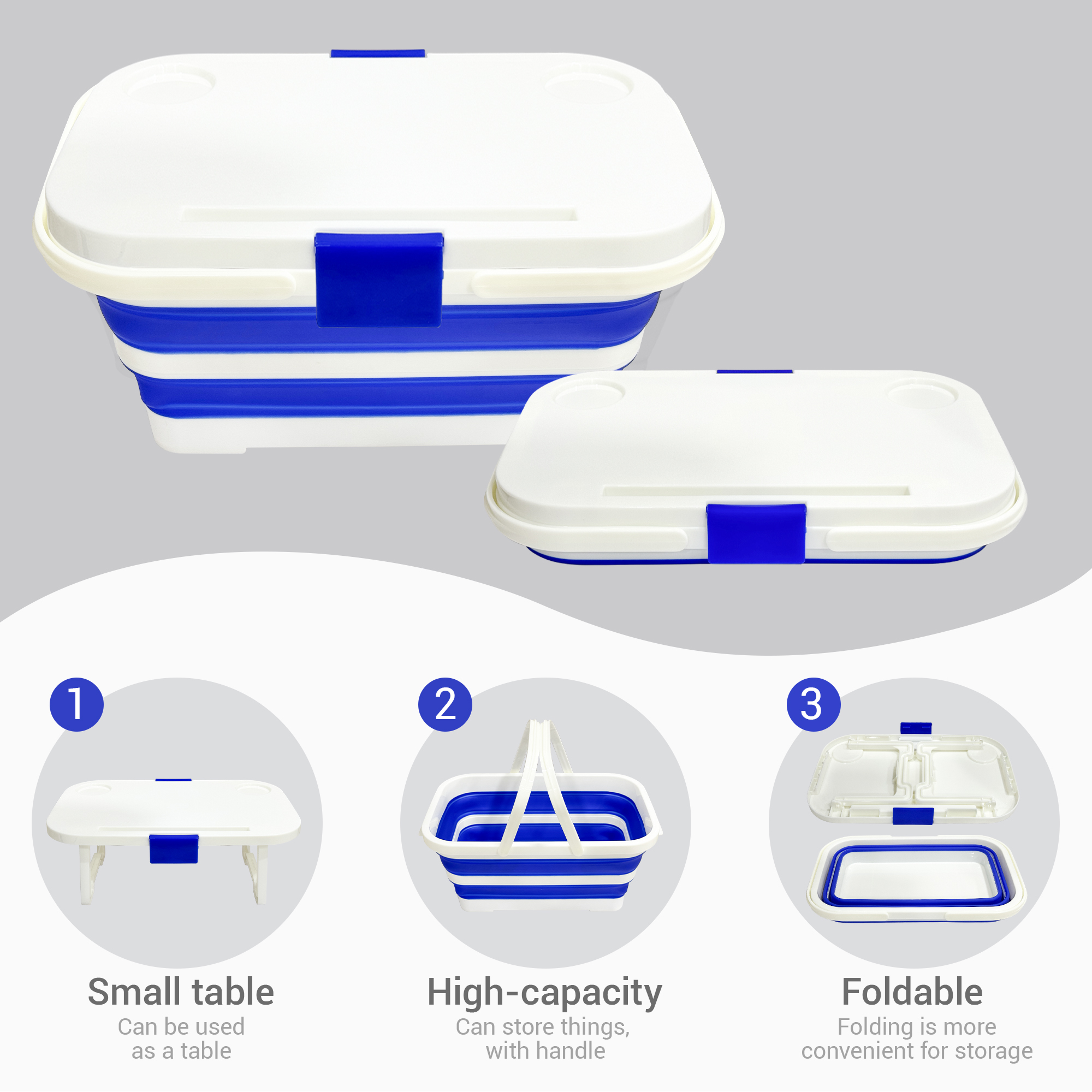 Table top, roomy basket and carry handle - the three things you actually use