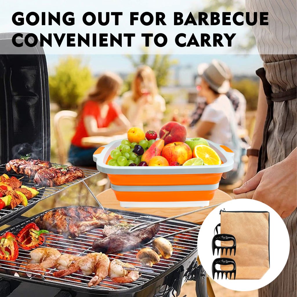 16L BBQ Prep Set with Insulated Bag & Meat Claws (Orange) detail 1