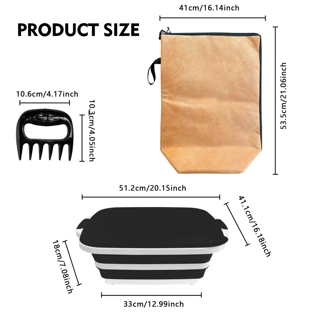 16L BBQ Prep Set with Insulated Bag & Meat Claws (Black) detail 4