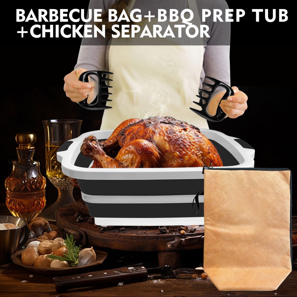 16L BBQ Prep Set with Insulated Bag & Meat Claws (Black) detail 5